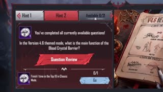 IN THE VERSION 4.6 THEMED MODE WHAT IS THE MAIN FUNCTION OF THE BLOOD CRYSTAL BARRIER