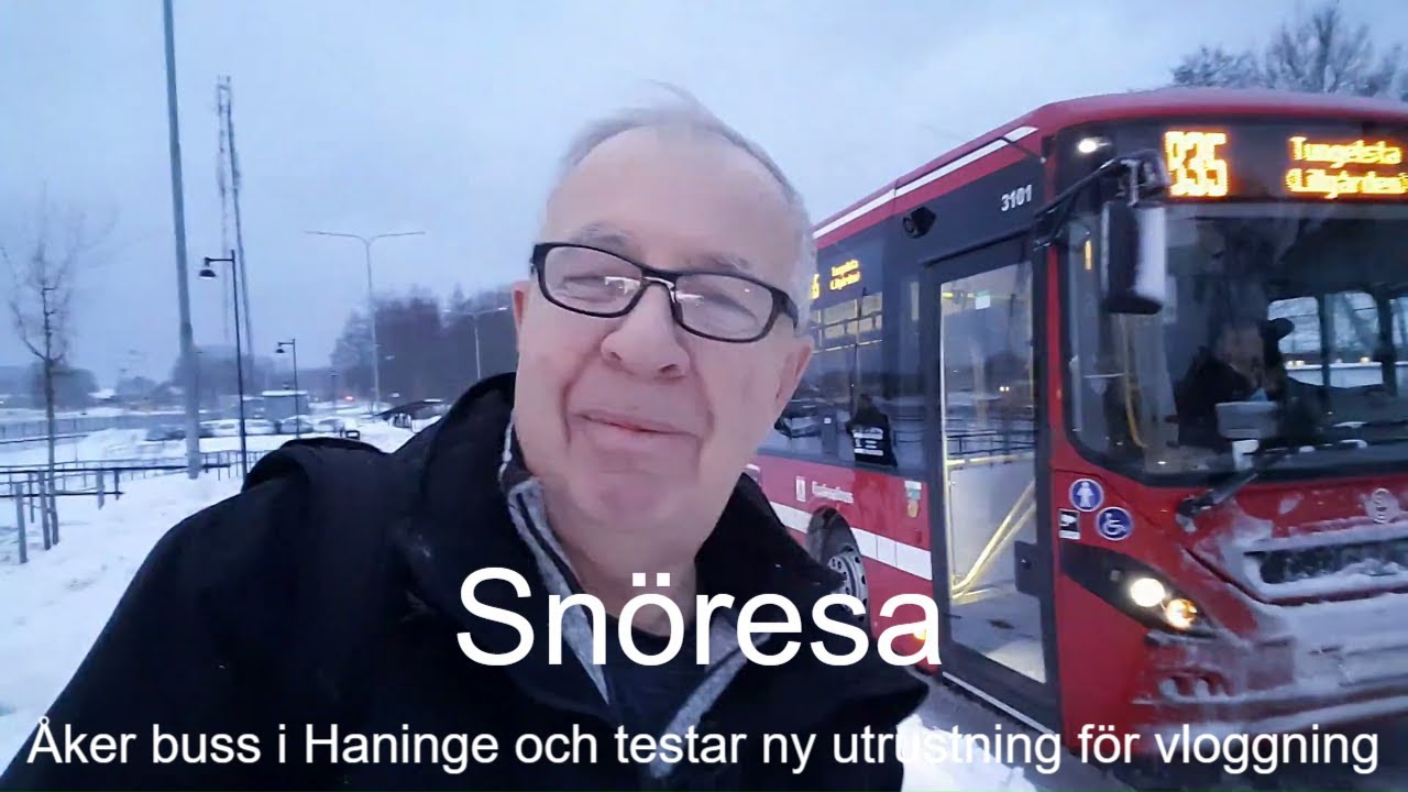 2018-01-17 Snöresa med buss där jag testar att filma med min mobil Samsung Galaxy S7 och Roede mic