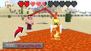 Minecraft, But Our Health is Shared || Minecraft Mods || Minecraft gameplay