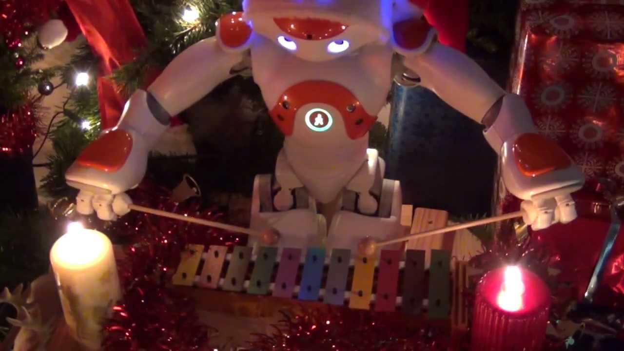 NAO humanoid robot plays Jingle Bells on the Glockenspiel (2012 version)