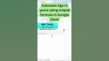 Calculate age in years using simple formula Google sheet #sheet #google #shorts #shortsvideo #excel