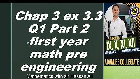 lec 6 chap 3 Q 1 ex 3.3 cube root first year pre engineering sindh board