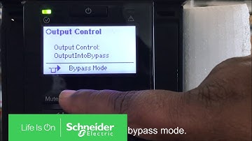 How to enable manual bypass mode in SRCE6KUXI through the display | Schneider Electric APC