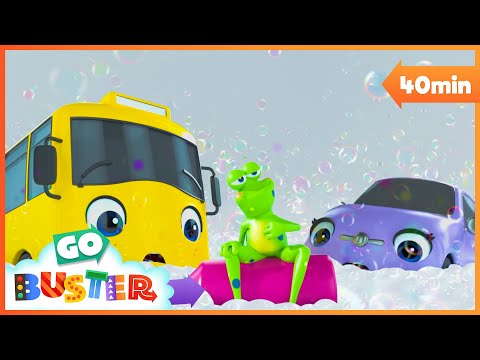 Buster's Bubble Bath | Go Buster | Classic Vehicle, Truck and Car Cartoons for Kids