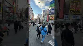 Walking across the famous Shibuya Scramble Crossing #japan #japantravel