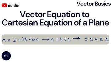 Vector Equation to Cartesian Equation of a Plane | Vectors Series