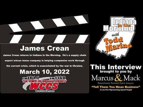 Indiana in the Morning Interview: James Crean (3-10-22)