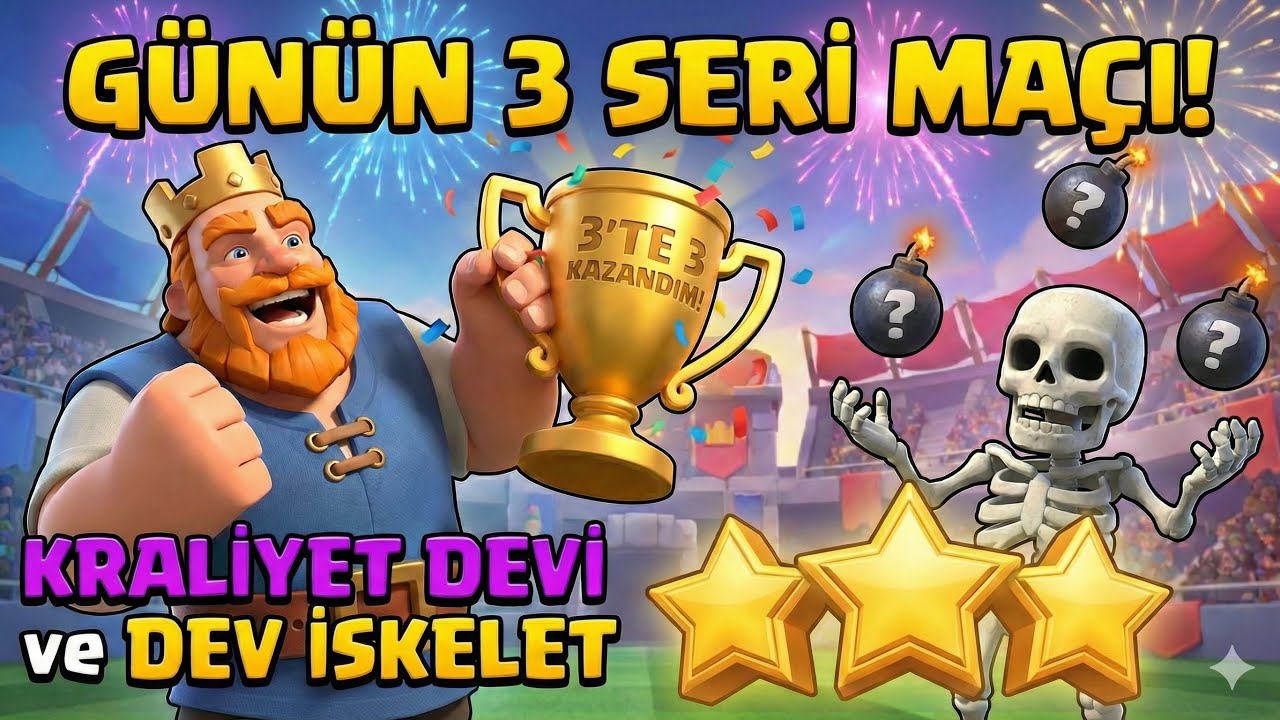 BU İKİLİ YASAKLANMALI! 🚫 Dev İskelet ve Kraliyet Devi ile 3'te 3 Yaptım | @ClashRoyale 
