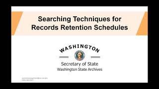 Searching Techniques for Records Retention Schedules