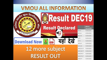 VMOU DECEMBER 2019 RESULT/VMOU TERM END RESULT/VMOU KOTA RESULT, VMOU RESULT2020/VMOU RESULTDECLARED