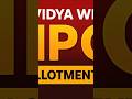 vidya wire ipo allotment out #ipoallotmentstatus #ipo