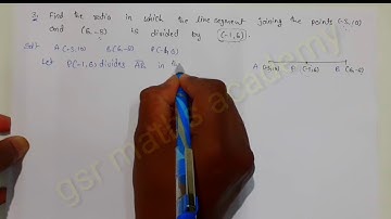 Find the ratio in which the line segement joining the points (-3,10) and (6,-8) is divided by (-1,6)