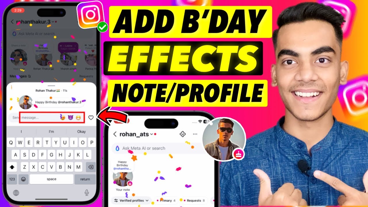 Instagram Notes Effect How To Add Instagram Notes Birthday Effect | Instagram Birthday Note ...