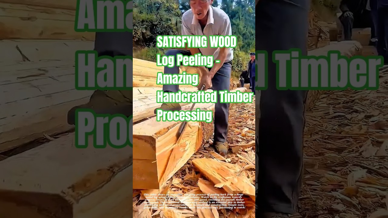 SATISFYING WOOD Log Peeling – Amazing Handcrafted Timber Processing 