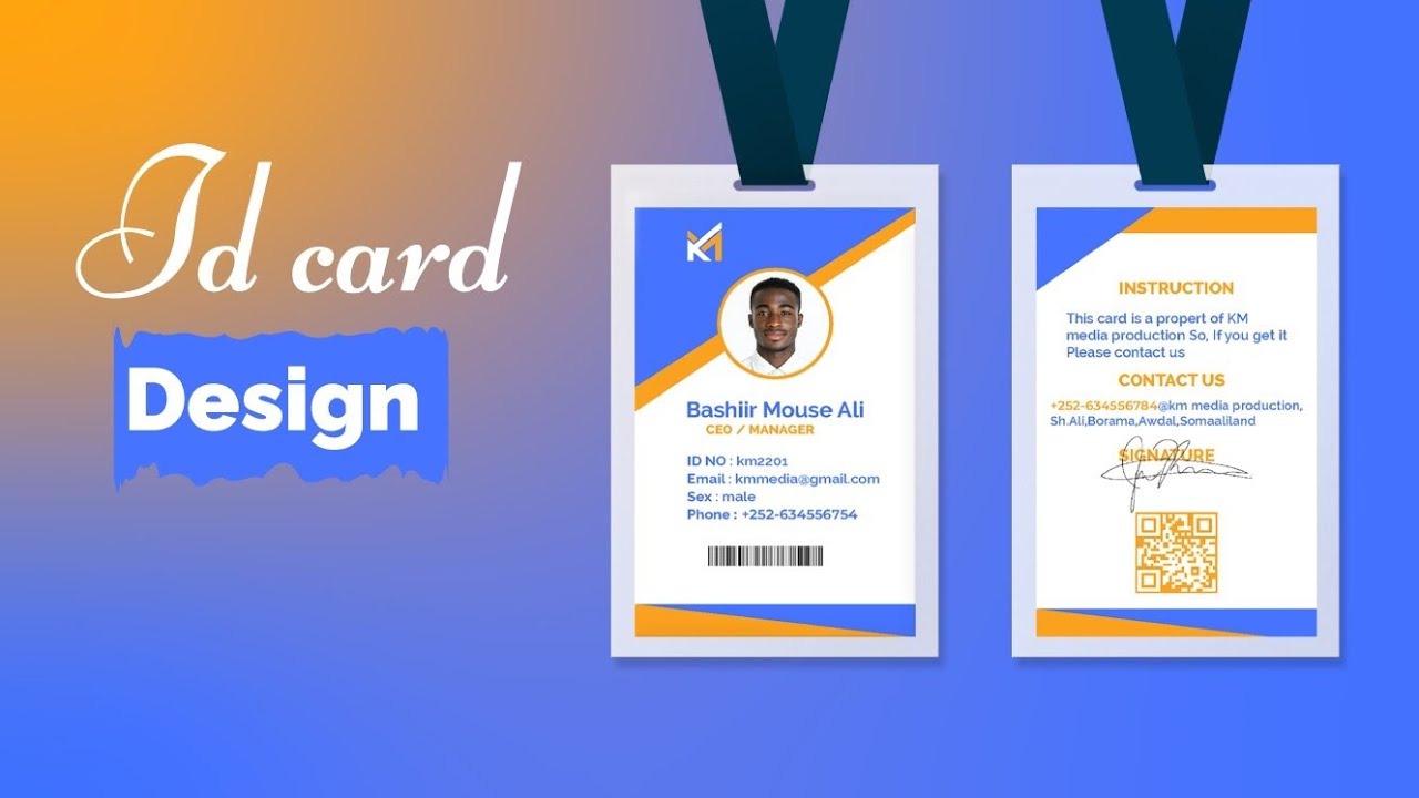 ( Af Somali) professional I'd card design with Adobe illustrator #fiyaarographics #freelancer 