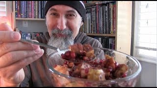 Pomegranate, Apple, Chocolate Fruit Salad - ASMR - Eating, Recipe, Cocoa/Cacao, Male, Soft-Spoken