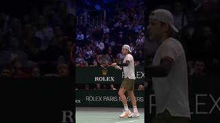 Zizou Bergs Just Took Flight With This Forehand  rolexparismasters tennis