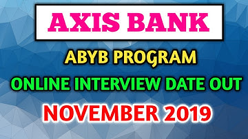 AXIS BANK ABYB PROGRAM ONLINE INTERVIEW ADMIT CARD OUT 2019