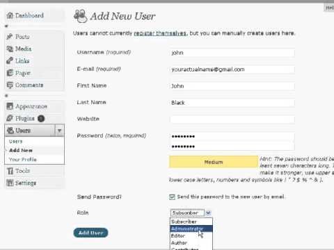 Add , Edit Delete Users from Wordpress Website - YouTube