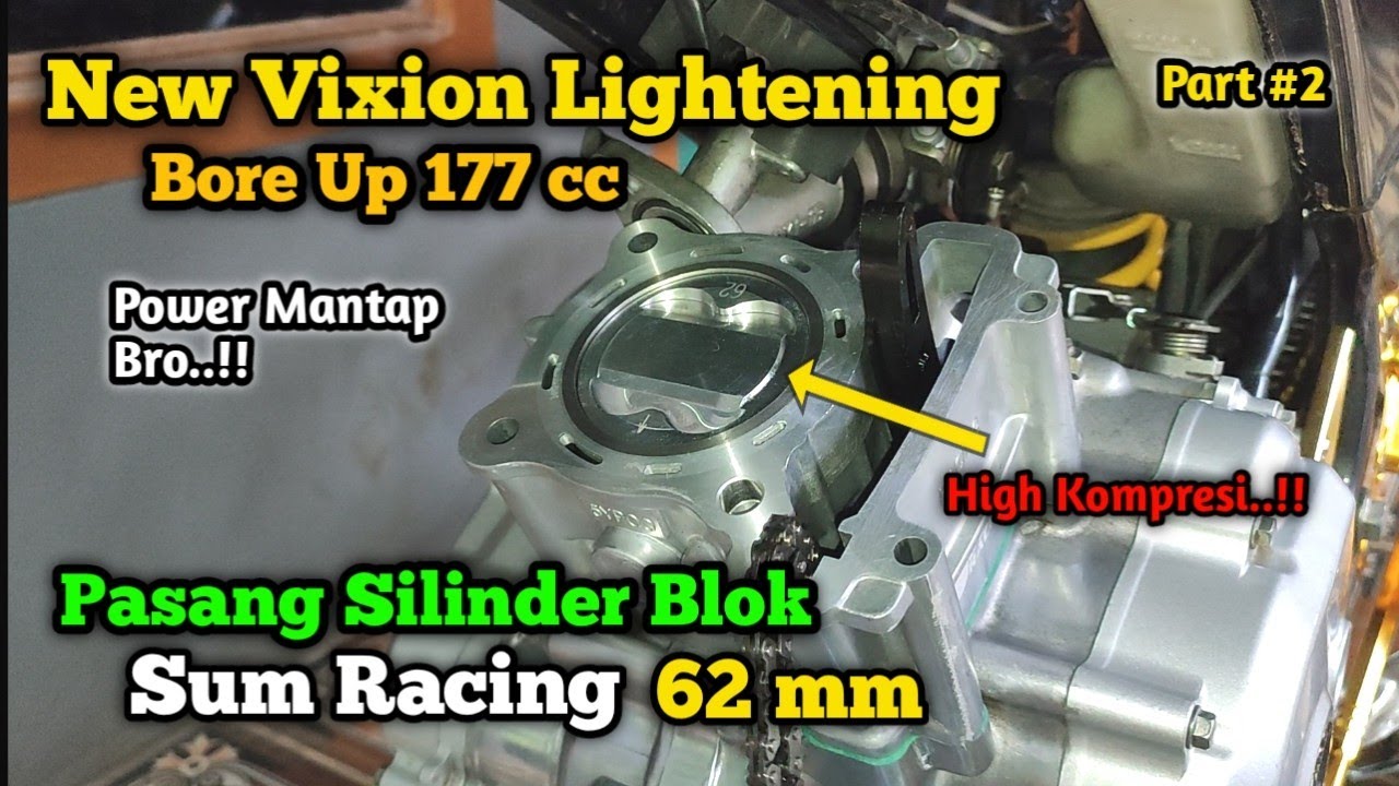 Tahap Pasang Silinder Blok Sum Racing 62 mm Di Yamaha New Vixion Lightening | # Part 2