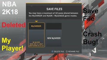 NBA 2K18 Deleted MyPlayer Save File Bug/Glitch on Xbox One