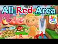 ACNH All-Red Island Area ❤️ | Pinwheel Rainbow Island Build | New Animal Crossing