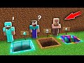 Minecraft NOOB vs PRO: HOW NOOB CHOOSE RIGHT SECRET DIAMOND HOLE or RAINBOW or DIRT? 100% trolling