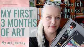 Chatty Sketchbook tour/What I have created in the first 3 months of my artist journey