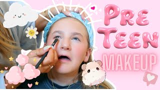 Doing my PRE-TEEN DAUGHTER'S makeup for the 1st TIME EVER  & Skin Prep for pre-teens