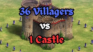 36 Spanish Villagers vs 1 Turkish Castle | Age of Empires 2