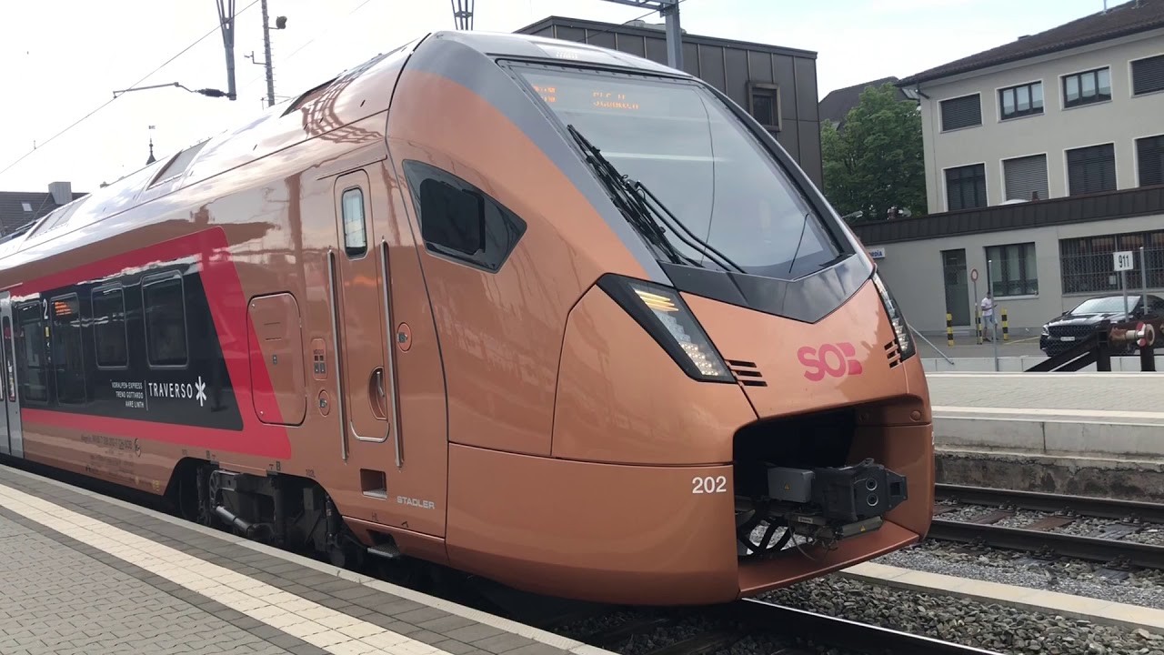 STADLER Trains in Rapperswil operated by SBB and SOB with a beautiful scenery !