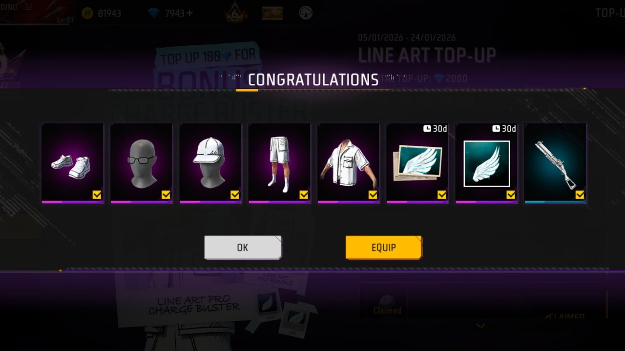 NEW TOP UP EVENT 💎LINE ART TOP UP 💥