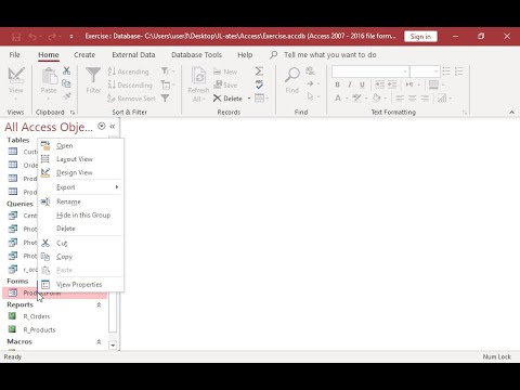 Insert a button in the Detail Section of the ProductForm form displaying the text Report  The...