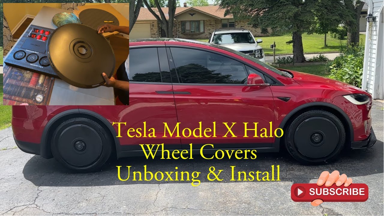 Tesla Model X Halo wheel covers unboxing and Install