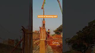 3rd lift wall of Retaining wall| concrete quantity calculation| how to calculate slope| #civil
