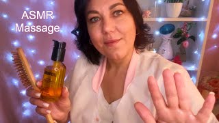 ASMR Massage💆🏻‍♀️УСЫПЛЯЮЩИЙ МАССАЖ СПИНЫ, ШЕИ, ПЛЕЧ И ГОЛОВЫ +🪮РАСЧЕСЫВАНИЕ ВОЛОС/Ролевая игра