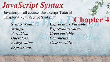 JavaScript full course | JavaScript Tutorial Chapter 4 - JavaScript Syntax