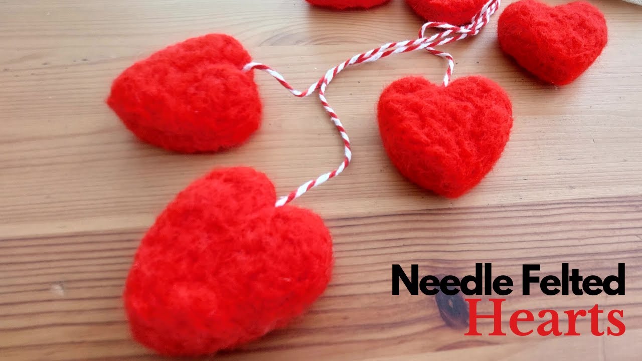 How To Make Needle Felted Hearts Simple Needle Felting Projects For Beginners YouTube