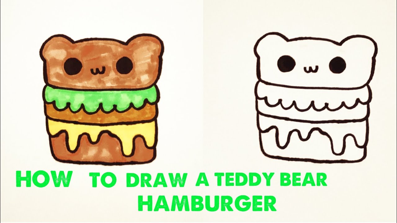 How To Draw A Teddy Bear Hamburgersharpie tutorial YouTube