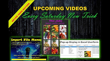 Excel Userform Never Seen Before Upcoming project (Excel Application)