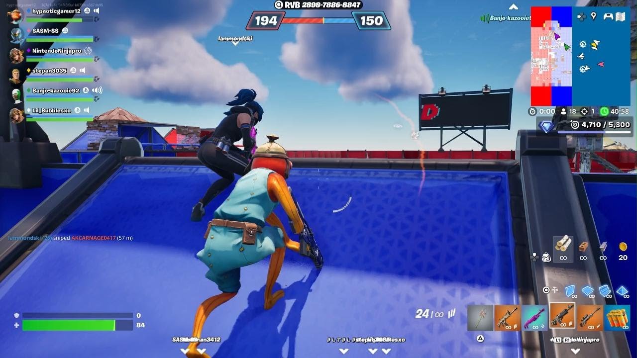 Fortnite Crazy red vs blue gameplay (no commentary)