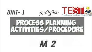 #Process #planning #Activities/#Procedure  / #PPCE Tamil lecture 2/ UNIT 1/ #ME6005/ #TEST