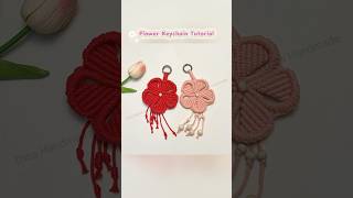 Macrame Flower Keychain #shorts #macrame #keychain #flower #tutorial #handmade #macrameornament