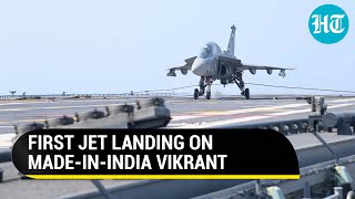 Watch how India's Tejas landed on INS Vikrant for the first time | Desi firepower on display