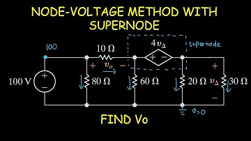 NODE-VOLTAGE METHOD WITH SUPERNODE - Find Vo