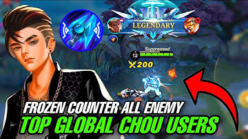 TOP GLOBAL CHOU USERS FROZEN COUNTER ALL ENEMY IN RANKED (must try) CHOU BEST BUILD 2023 - MLBB