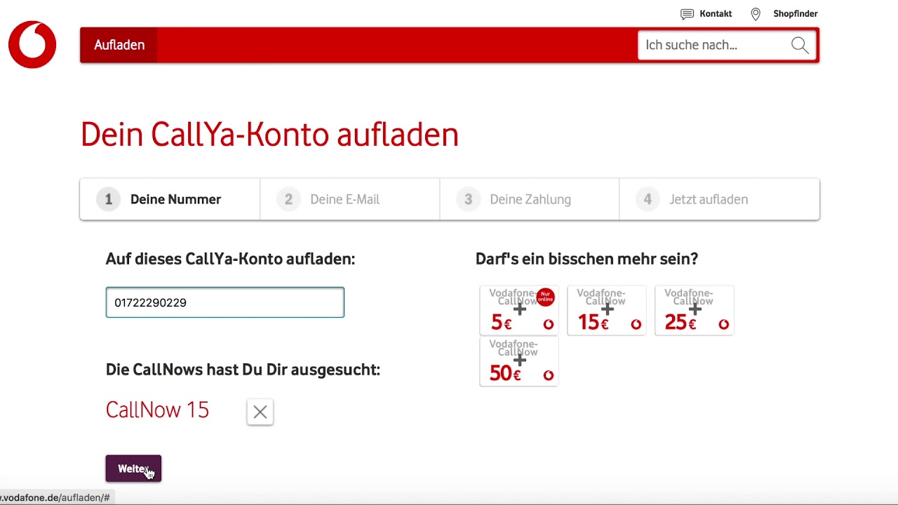 Sonderangebot How to buy Vodafone credit YouTube Germany - in