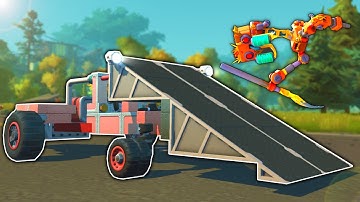 Building a Ramp Car & Launching Farmbots! - Scrap Mechanic Survival Gameplay