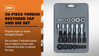 LANG 2581 - 26-Piece Thread Restorer Tap and Die Set