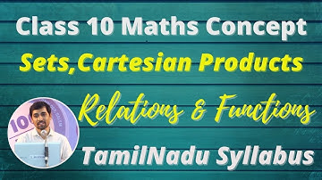 TN 10th Standard Maths Concepts of Exercise 1.1 Sets,Cartesian Products Relations and Functions